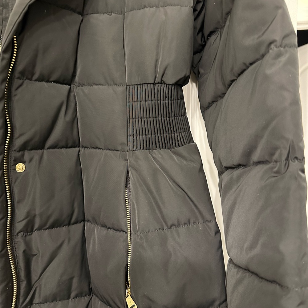 Cole Haan Black Long Puffer Coat - Picture 4 of 4